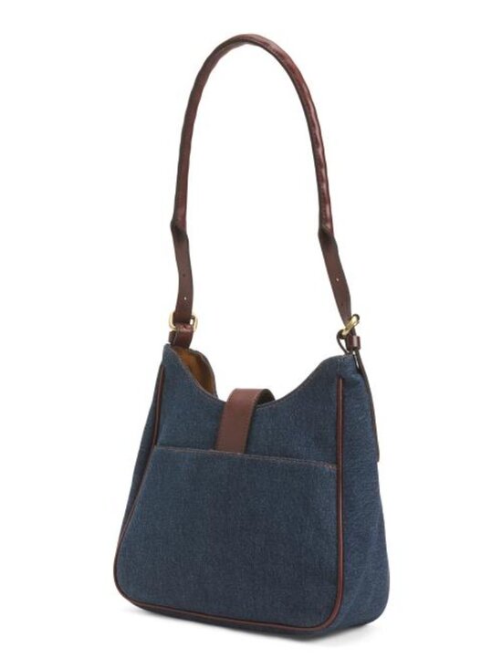 PATRICIA NASH Verretto Denim And Leather Shoulder Bag